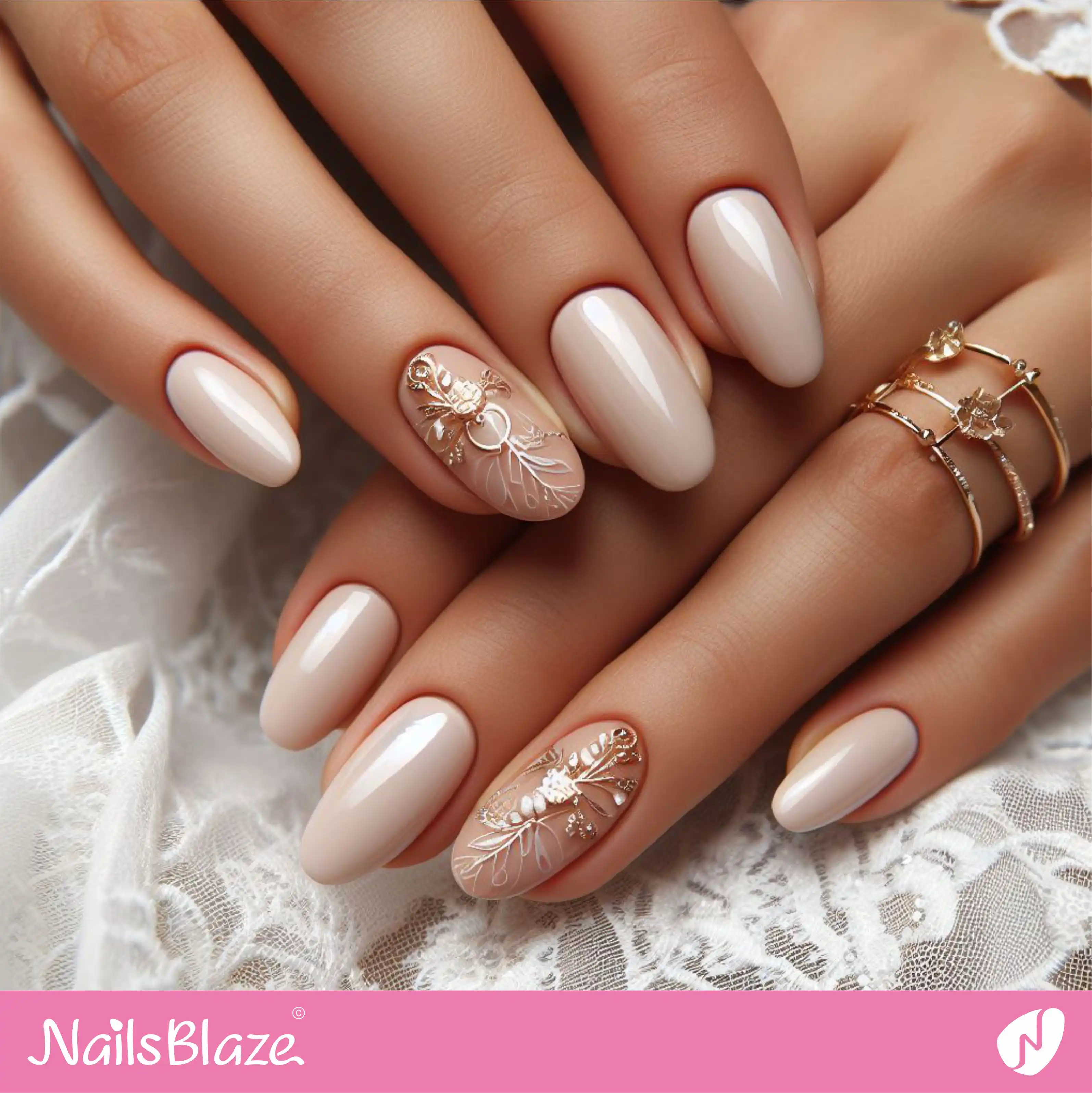 Beach Wedding Minimal Accent Nail Design| Wedding-NB-D-57